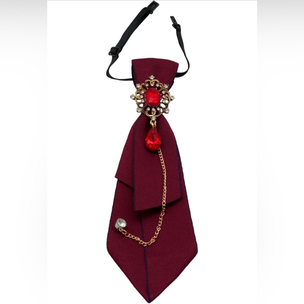 Beautiful Handmade Tie with Gemstone Accent